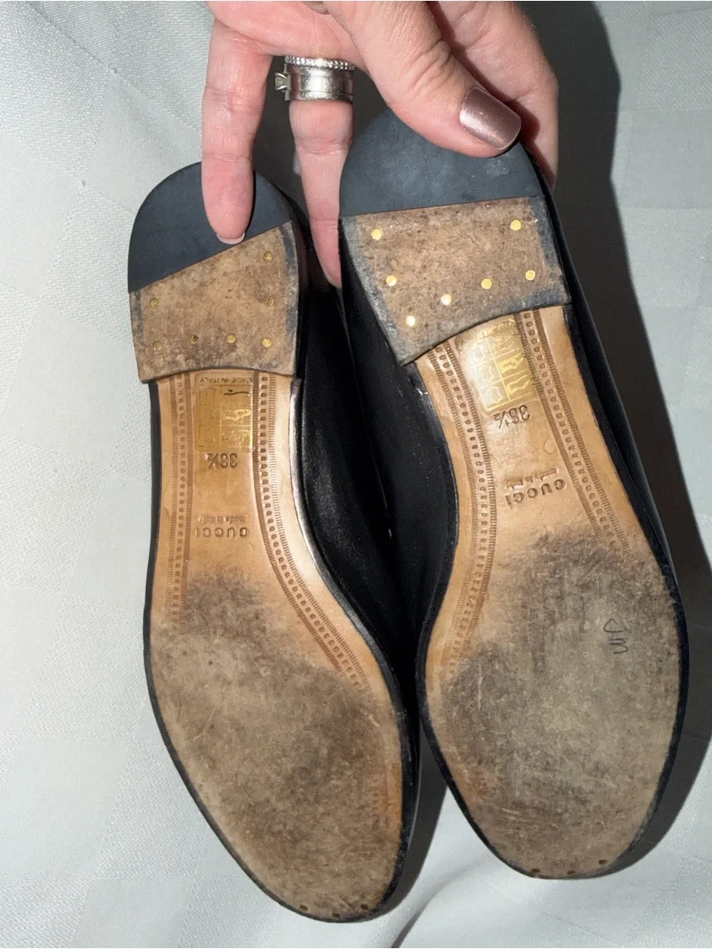 Sz 36.5 6.5 Gucci Brixton Black Leather Horsebit Loafers